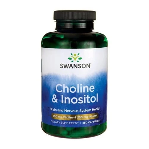 Swanson Cholina & Inozytol, 250 kapsułek - Ze składnikami wspierającymi pracę mózgu i równowagę hormonalną