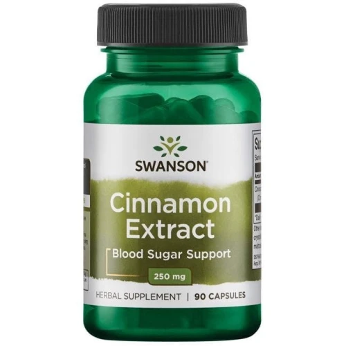 Swanson Cynamon Ekstrakt, 90 kapsułek - Ekstrakt z cynamonu w wygodnej formie kapsułek