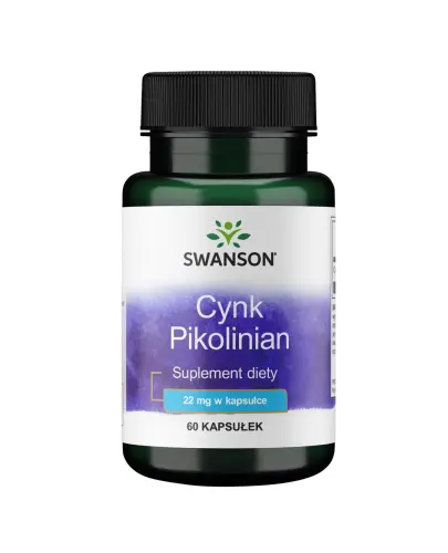 Swanson Cynk Pikolinian 22 mg, 60 kapsułek - Połączenie cynku z kwasem pikolinowym