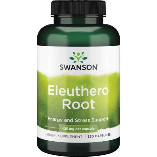 Swanson Eleuthero Root, Żeń-szeń syberyjski 425 mg, 120 kapsułek - Adaptogen, pomaga organizmowi radzić sobie ze stresem 