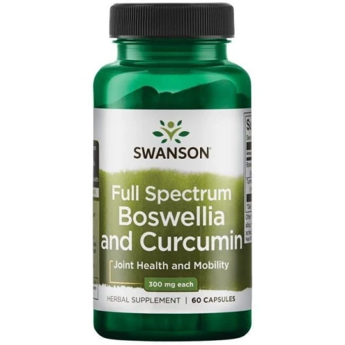Swanson Full Spectrum Boswellia and Curcumin, 60 kapsułek - Wspomaganie zdrowia stawów