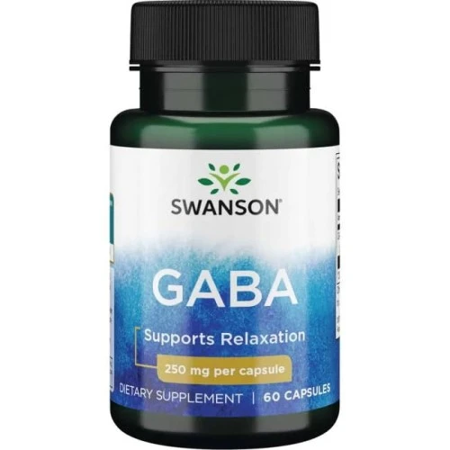 Swanson Gaba Kwas Gamma Aminomasłowy 250 mg, 60 kapsułek - Gaba dla lepszego relaksu i poprawy nastroju