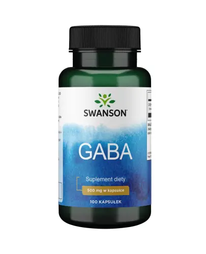 Swanson GABA 500 mg, 100 kapsułek - Z kwasem gamma – aminomasłowym