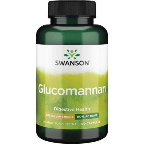 Swanson Glucomannan 665 mg, 90 kapsułek - Z błonnikem rozpuszczalnym w wodzie