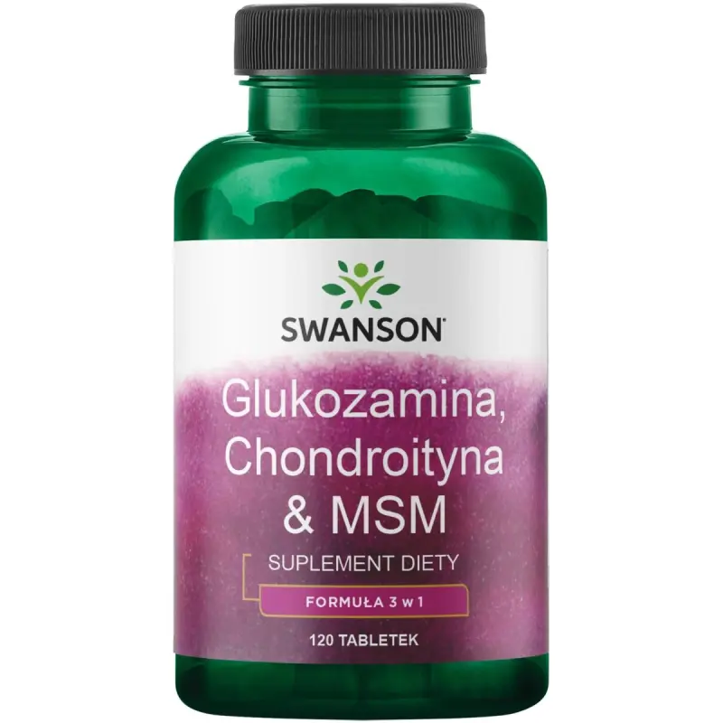 Swanson Glucozamina, Chondroityna & MSM, 120 tabletek - Wspiera pracę i elastyczność stawów 