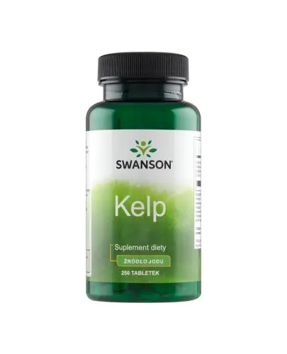 Swanson Kelp 225 µg, 250 tabletek - Suplement diety z jodem