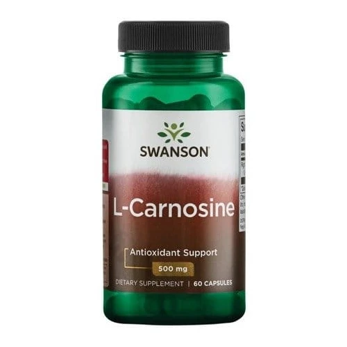 Swanson L-karnozyna 500 mg, 60 kapsułek - Z aminokwasem, który poprawia wydolność fizyczną oraz działa ochronnie na komórki organizmu