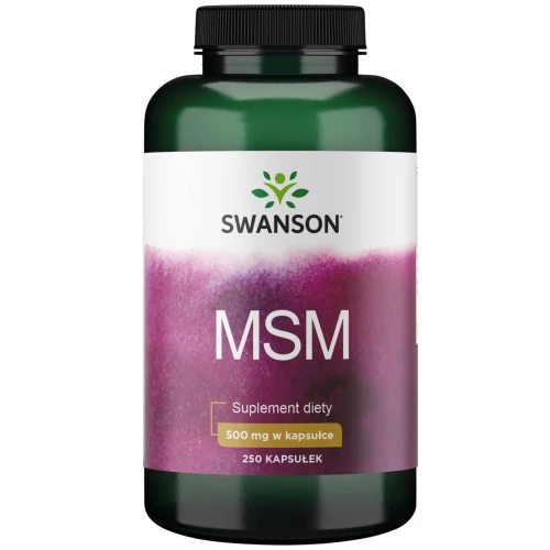 Swanson MSM 500 mg, 250 kapsułek - Siarka organiczna w kapsułkach