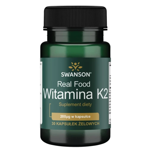 Swanson Witamina K2 naturalna 200 mcg, 30 kapsułek - Kapsułki z wysoką dawką witaminy K