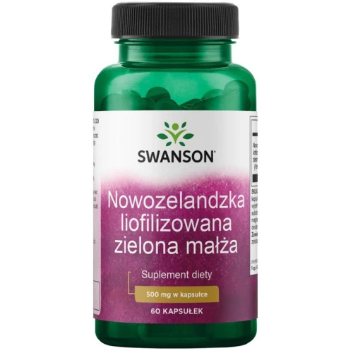 Swanson Nowozelandzka liofilizowana zielona małża, 60 kapsułek - Omułek zielonowargowy w kapsułkach