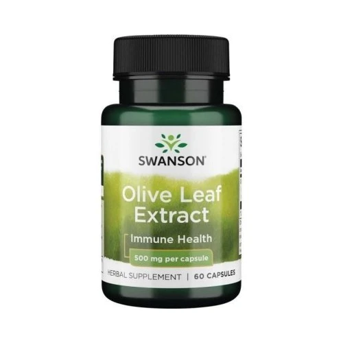 Swanson Olive Leaf Extract 500 mg, 60 kapsułek - Z ekstraktem z liści drzewa oliwnego