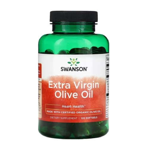 Swanson Extra Virgin Olive Oil, 120 kapsułek - Z organicznym olejem z oliwy extra virgin, źródłem nienasyconych kwasów tłuszczowych