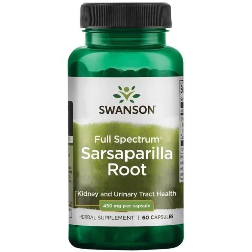 Swanson Sarsaparilla Kolcorośl 450 mg, 60 kapsułek - Kapsułki z korzeniem kolcorośli