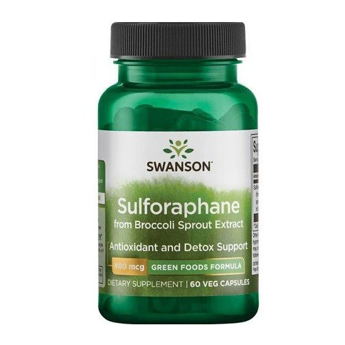 Swanson Sulforafan Kiełki brokuła 400 mcg, 60 kapsułek - Źródło naturalnego sulforafanu