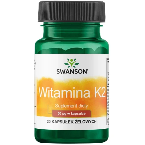 Swanson Witamina K2 50 mcg, 30 kapsułek - Kapsułki z witaminą K dla dorosłych