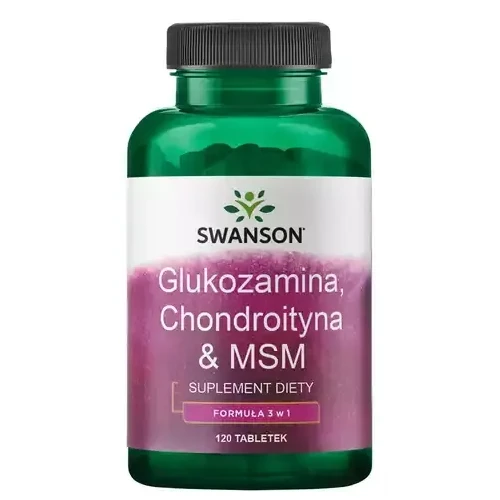Swanson Glucozamina, Chondroityna & MSM, 120 tabletek - Wspiera pracę i elastyczność stawów 