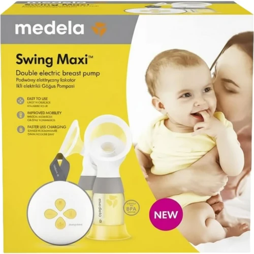 Medela Swing Maxi podwójny laktator elektryczny, 1 sztuka - Pozwala na jednoczesne odciąganie pokarmu z dwóch piersi
