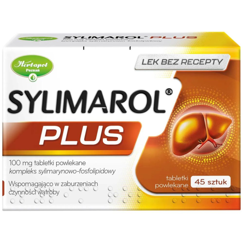 Sylimarol Plus 100 mg, 45 tabletek - Kompleks sylimarynowo-fosfolipidowy na wątrobę