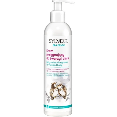 Sylveco Dla Dzieci Krem pielęgnujący do twarzy i ciala, 300 ml - Naturalny krem dla niemowląt od 1. miesiąca życia, bezzapachowy