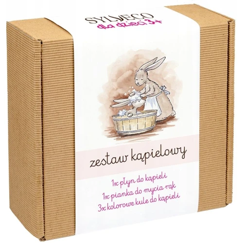 Sylveco dla Dzieci Zestaw kąpielowy Różowy - Płyn do kąpieli, 500 ml + Pianka do rąk, 290 ml + 2 x kula kąpielowa - Do delikatnej pielęgnacji i radosnej kąpieli