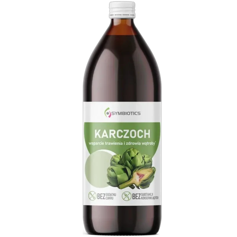 Symbiotics Karczoch, bez dodatku cukru, sok 500 ml - wsparcie trawienia i wątroby