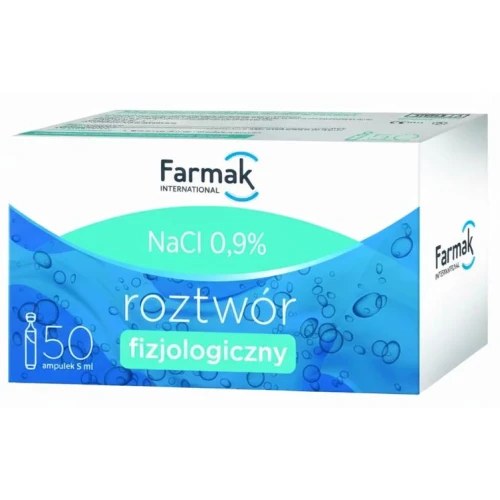 Farmak 0,9% NaCl, 50 x 5 ml - Do higieny nosa, oczu i uszu oraz inhalacji i do przemywania ran