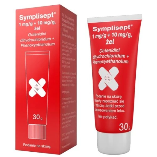 Symplisept 1 mg+10 mg/g, żel 30 g - Do wspomagającego leczenia antyseptycznego małych i powierzchownych ran