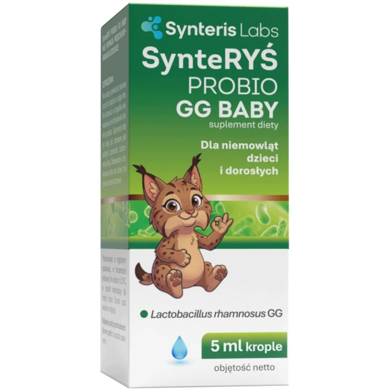 SynteRyś Probio GG Baby, krople 5 ml - Probiotyk w kroplach dla niemowląt i dzieci