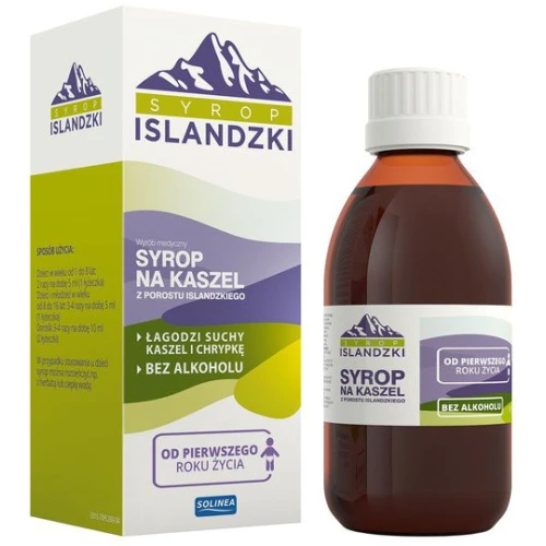 Syrop Islandzki, syrop na kaszel, 200ml - Syrop z wyciągiem z porostu islandzkiego łagodzi suchy kaszel i chrypkę