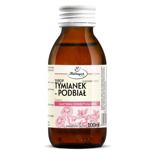 Syrop Tymianek Podbiał, 100 ml - Naturalne wsparcie dróg oddechowych i gardła