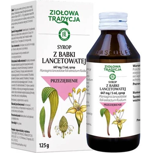 Ziołowa Tradycja, syrop z babki lancetowatej  125 g - W nieżytach górnych dróg oddechowych i w przeziębieniu