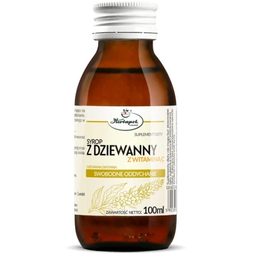 Herbapol Syrop z dziewanny z witaminą C, 100 ml - Łagodzi kaszel i ból gardła towarzyszący przeziębieniu
