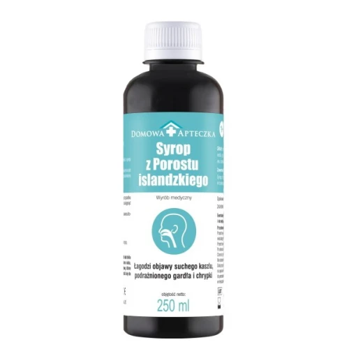 Syrop z Porostu Islandzkiego, 250 ml - Syrop nawilżający gardło bez dodatku cukru, dla dzieci i dorosłych
