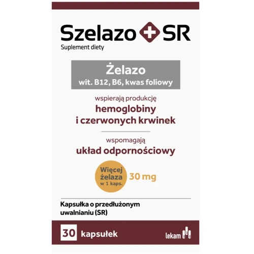 Szelazo + SR, 30 kapsułek  - Z żelazem, witaminami i kwasem foliowym