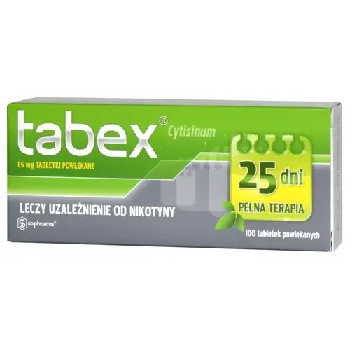 Tabex tabletki, 100 sztuk - Pomaga w stopniowym zmniejszaniu zależności organizmu od nikotyny