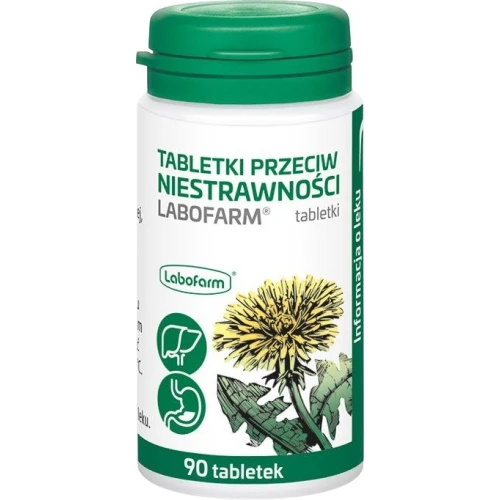 Tabletki przeciw niestrawności Labofarm, 90 sztuk  - O łagodnym działaniu rozkurczającym, wiatropędnym
