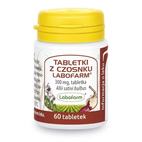 Tabletki z czosnku Labofarm 300 mg, 60 tabletek - Do stosowania w profilaktyce miażdżycy