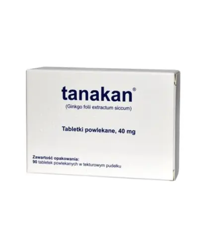 Tanakan InPharm (import równoległy), 90 tabletek powlekanych - Z wyciągiem z liści miłorzębu japońskiego