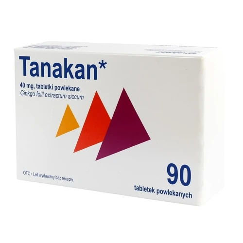 Tanaka Medezin  40 mg, import równoległy, 90 tabletek powlekanych - Poprawia myślenie, pamięć i koncentrację 