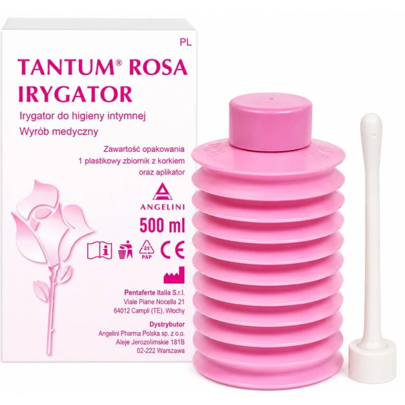 Tantum Rosa irygator do higieny intymnej, 500 ml - Do płukania pochwy i miejscowego stosowania roztworów dopochwowych