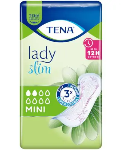 TENA Lady Slim Mini, 10 sztuk - Uczucie suchości, wysoka chłonność i kontrola zapachu