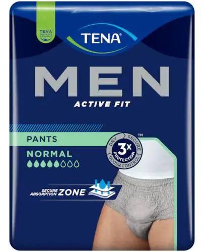 TENA Men Pants Normal Grey S/M OTC edition, 9 sztuk - Dyskretna bielizna dla mężczyzn z problemem nietrzymania moczu