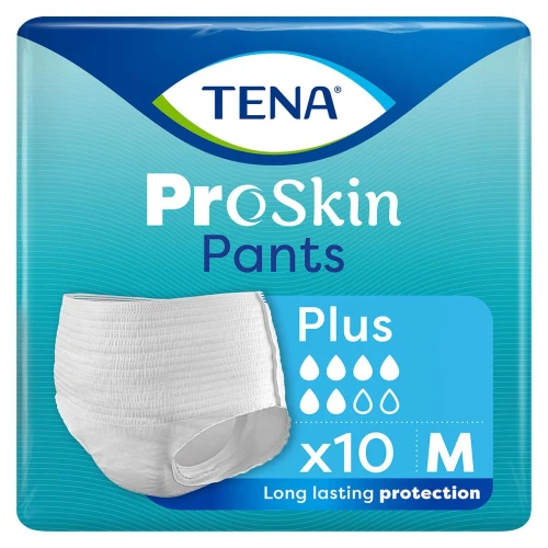 Tena Pants ProSkin Plus M Majtki chłonne, 10 sztuk - Szybka chłonność oraz długotrwałe uczucie suchości w ciągu dnia i nocą