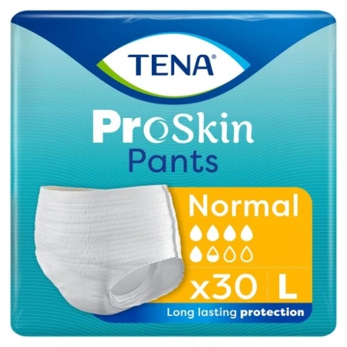 Tena Pants ProSkin Normal L Majtki chłonne, 30 sztuk - Zapewniają komfort, ochronę i poczucie pewności umożliwiające prowadzenie aktywnego stylu życia