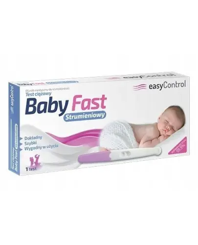 Test ciążowy Baby Fast strumieniowy, 1 sztuka - Do wczesnego diagnozowania ciąży w warunkach domowych
