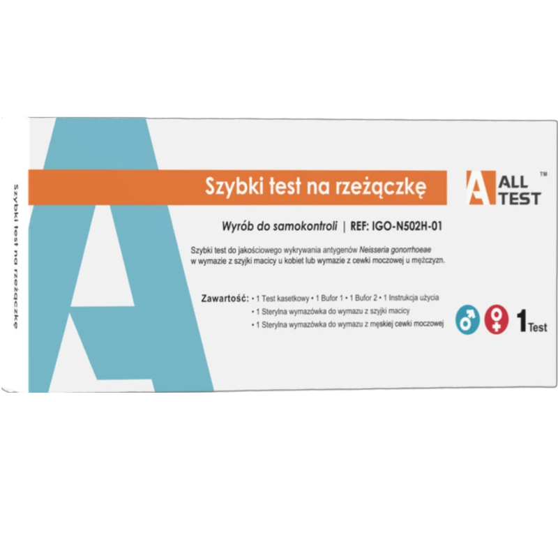 All Test Szybki test na rzeżączkę, 1 sztuka  - Szybka diagnostyka rzeżączki u kobiet i mężczyzn