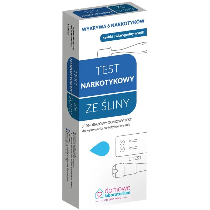 Test narkotykowy ze śliny, 1 sztuka - Do wykrywania amfetaminy, kokainy, heroiny, morfiny, marihuany i haszyszu