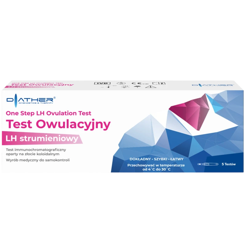 Test owulacyjny strumieniowy ultraczuły LH, 5 testów - Do oznaczania dni płodnych