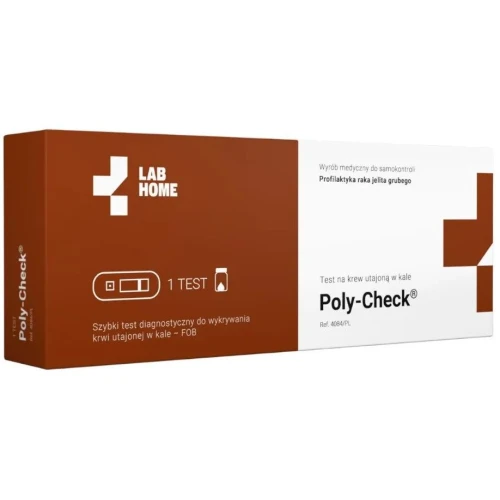 Test Poly-Check na krew utajoną w kale, 1 sztuka - Szybkie badanie przesiewowe w domu