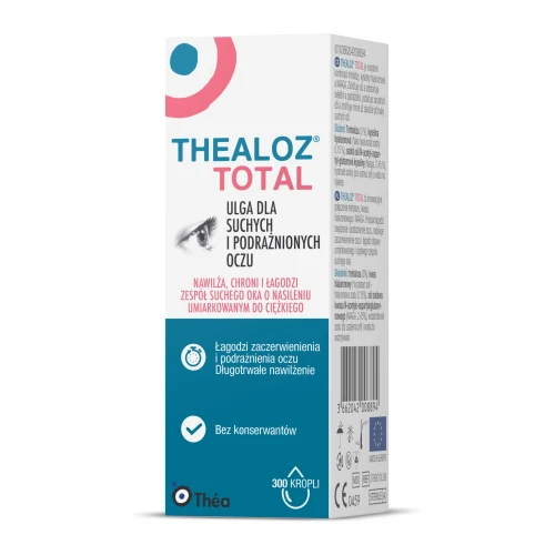 Thealoz Total Krople do oczu, 10 ml - Dla długotrwałego nawilżenia i komfortu oczu